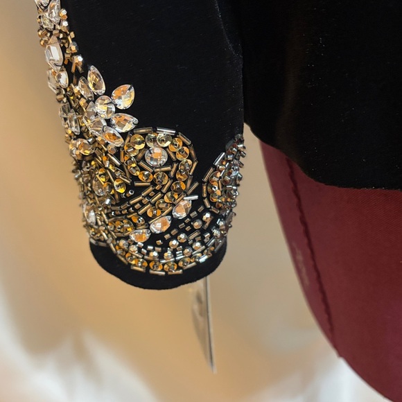 Alex Evenings Black Velvet Jacket with Embellished Sleeves - Picture 7 of 14